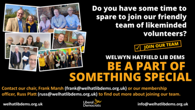 I'd Like To Join The Welwyn Hatfield Lib Dem Team