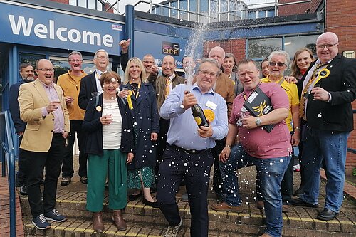 welwyn hatfield Libdems celebrating 